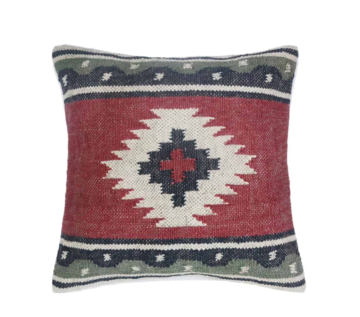 Wool And Jute Multicolor Throw Pillow Set  - Image 6