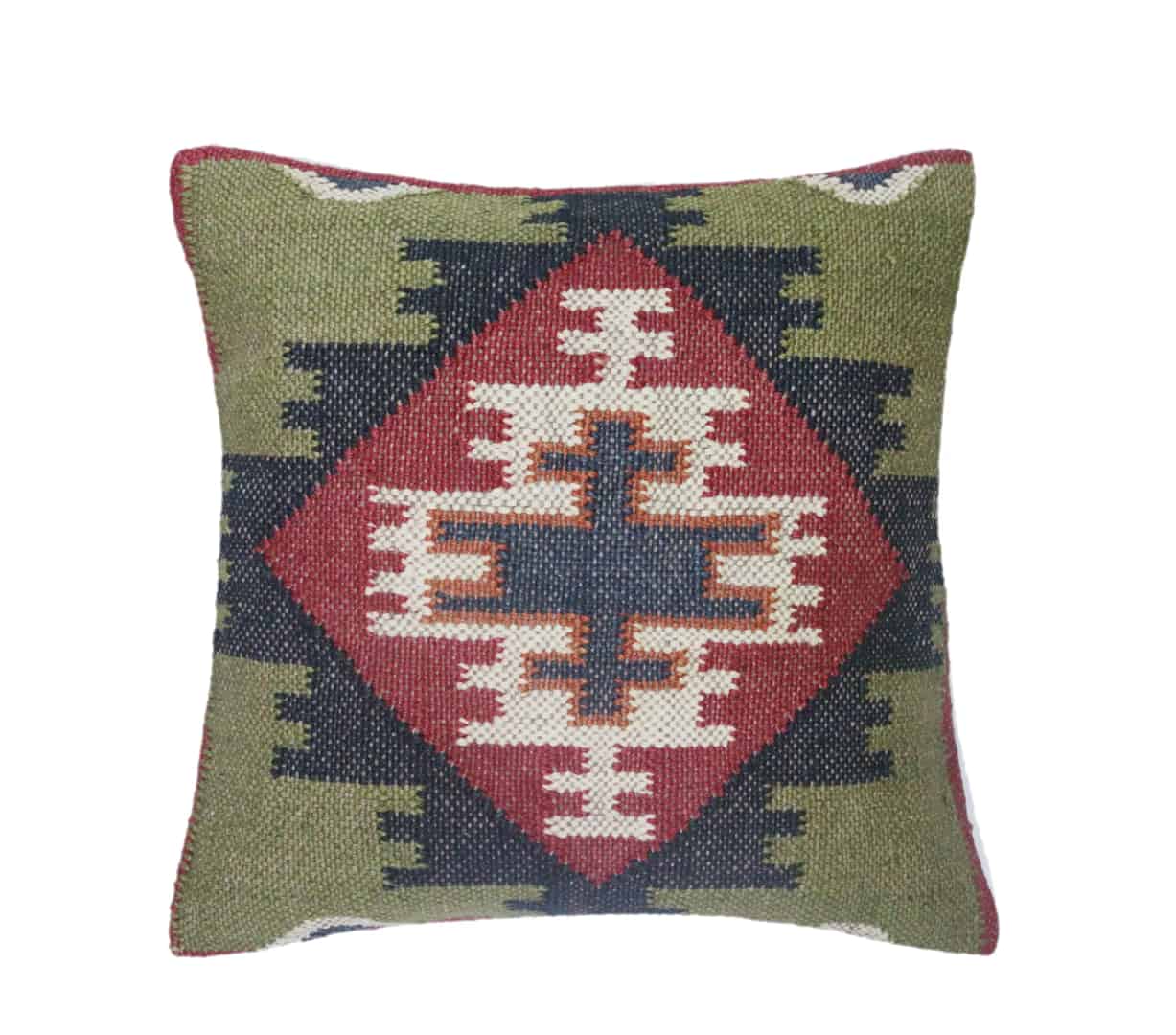Vintage Wool And Jute Kilim Pillowcaes - Image 5