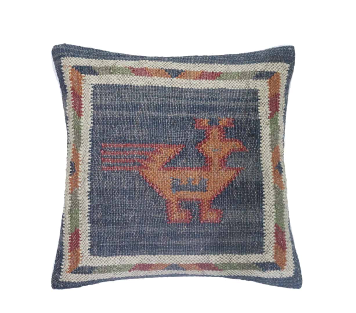 Vintage Wool And Jute Kilim Pillowcaes - Image 3