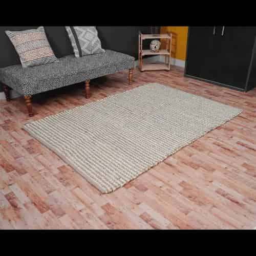 Vintage Hemp Jute Rug Large Area Dhurrie  - Image 2