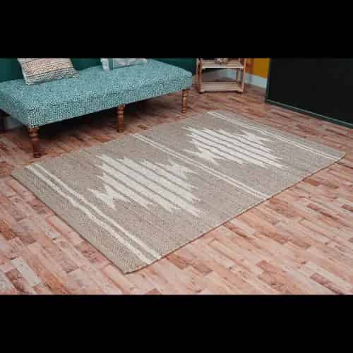 Traditional Hemp Jute Rug Handwoven Large Dhurrie Rug  - Image 2