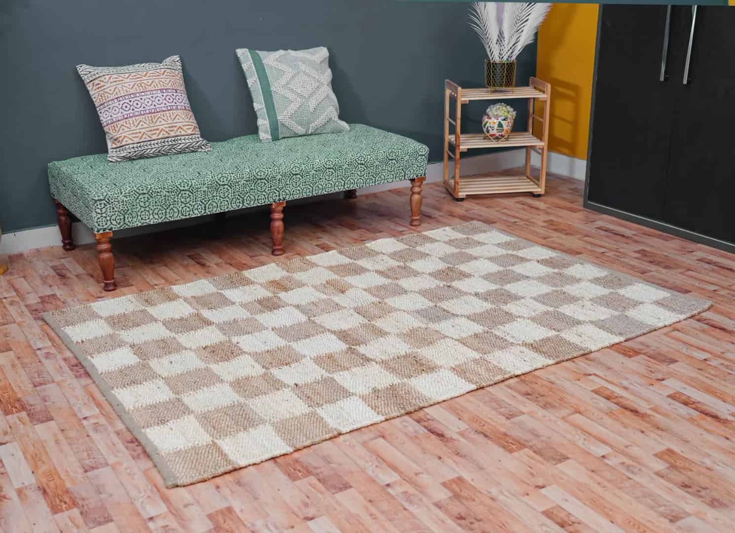 Handmade Hemp Jute Rug Large Large Vintage Hemp Jute Rug  - Image 6