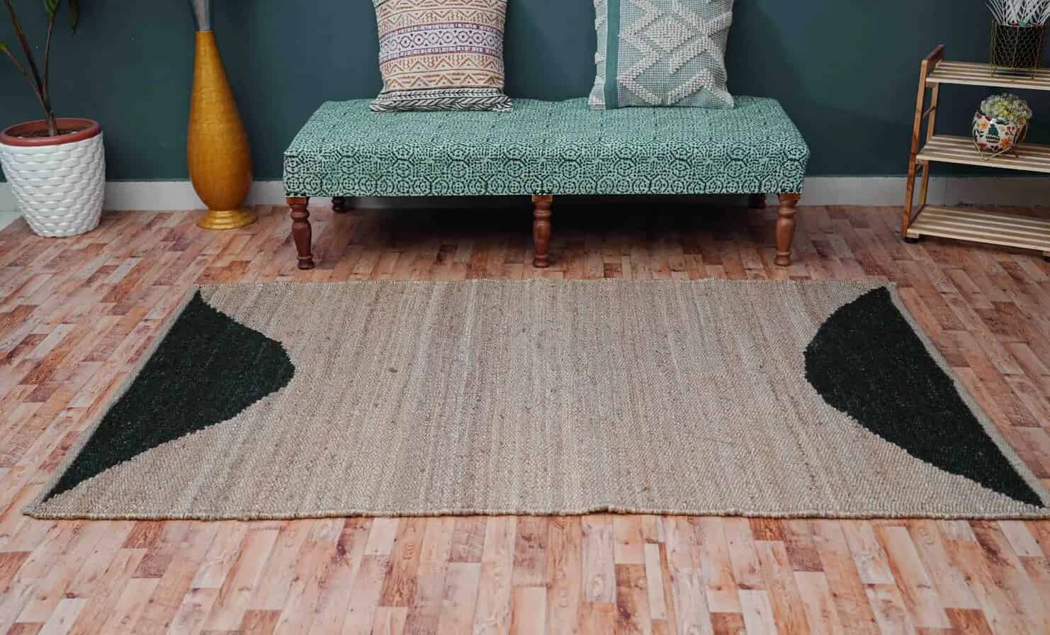 Natural Jute Hemp Rectangle Rug Large Area Home Decor Rug  - Image 3