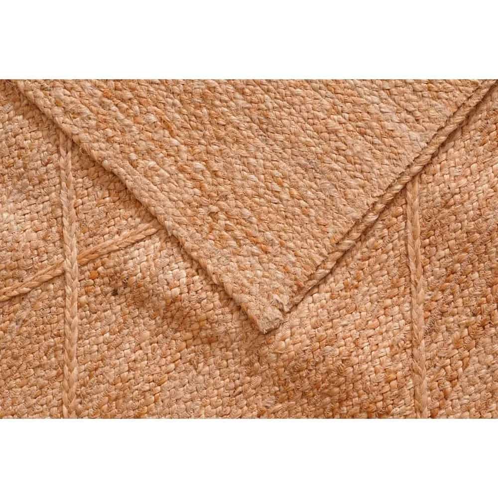 Hand Braided Natural Jute Area Rug with Diamond Pattern Home Decor - Image 2