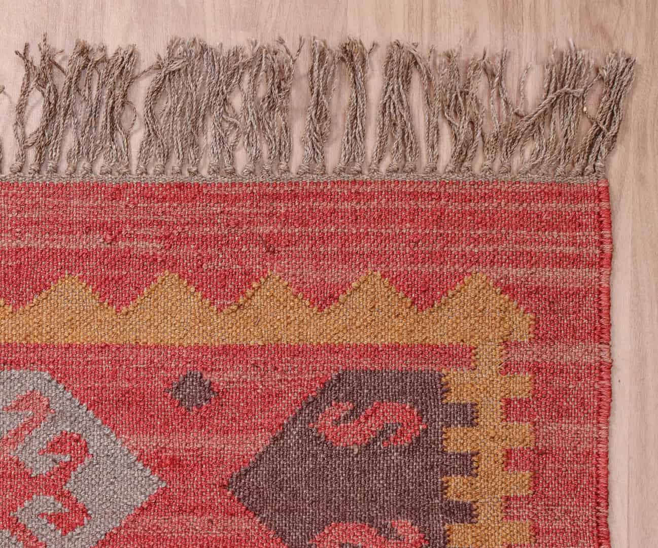 Multicolor Wool Jute Kilim Rug Handwoven Large Jute Dhurrie For Living Room And Kitchen Decor Rug  - Image 5