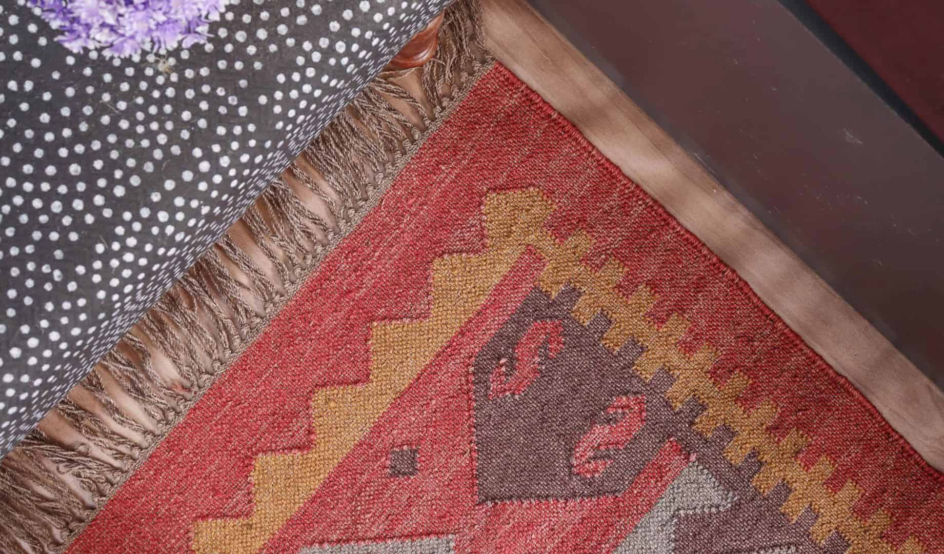 Multicolor Wool Jute Kilim Rug Handwoven Large Jute Dhurrie For Living Room And Kitchen Decor Rug  - Image 7