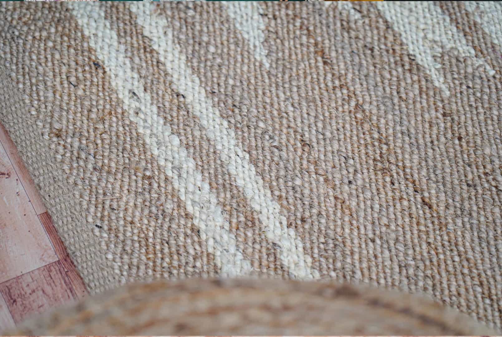 Stair Decor Handwoven Beige and Off White Jute Hemp Rug and Runner - Image 5