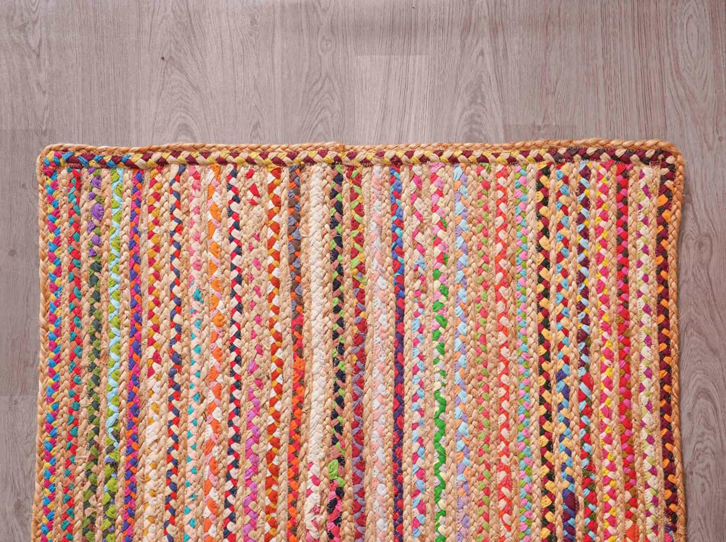 Custom Size Hand Braided Multicolor Natural Jute and Cotton Runner Rug - Image 8