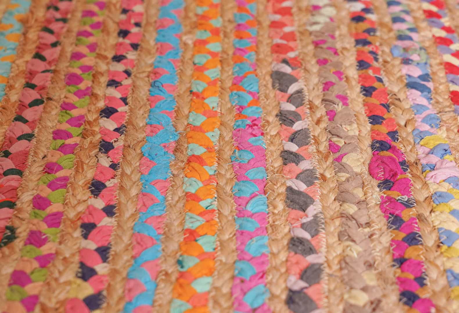 Custom Size Hand Braided Multicolor Natural Jute and Cotton Runner Rug - Image 10