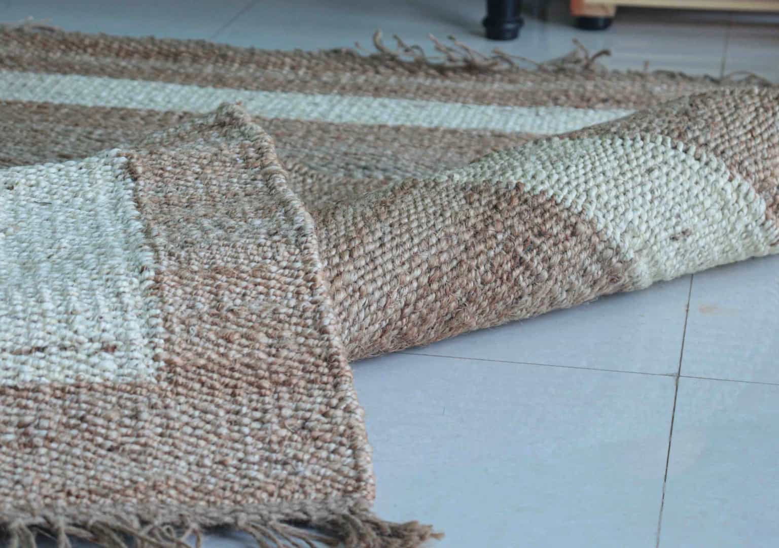 Natural Hemp Jute Rug with White Border Handwoven Jute Hemp Rug for Living Room Decor with Fringes Kitchen Large Area Rug - Image 6