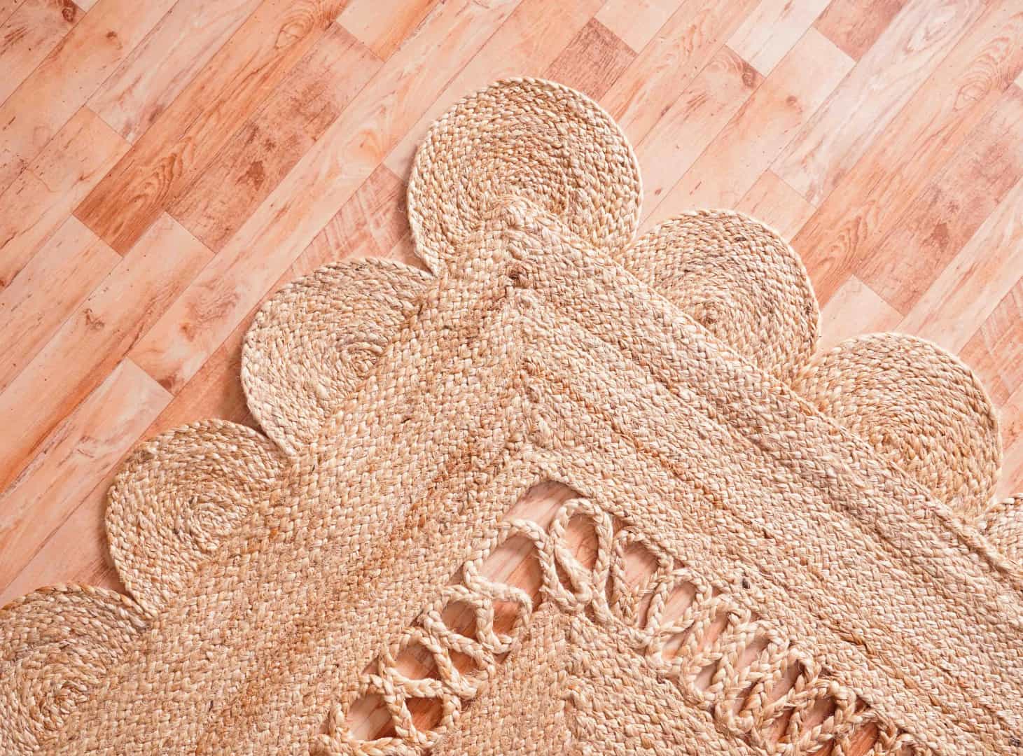 Scalloped Handmade Natural Jute Braided Eco Friendly Home Decor Boho Rectangle Rug - Image 7