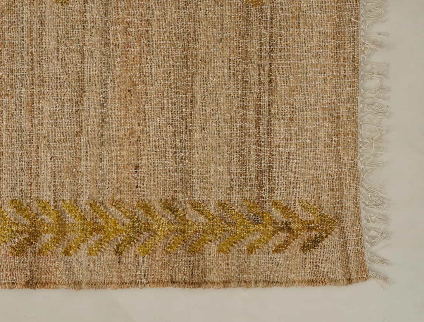 Natural Jute Fiber Cotton Hand Woven Bohemian Moroccan Inspired Rug, Nordic Scandi Rug For Guestroom Decor Rug - Image 4