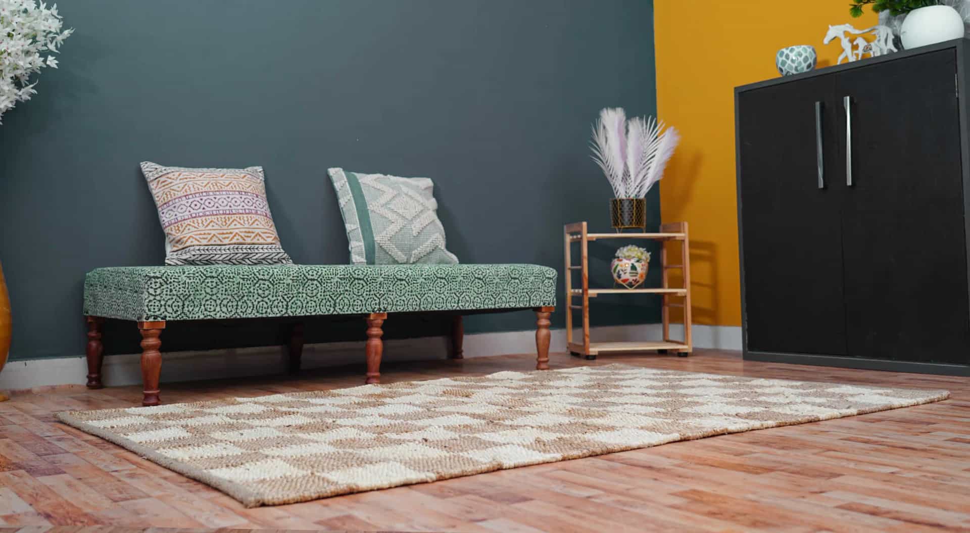 Handmade Hemp Jute Rug Large Large Vintage Hemp Jute Rug  - Image 2