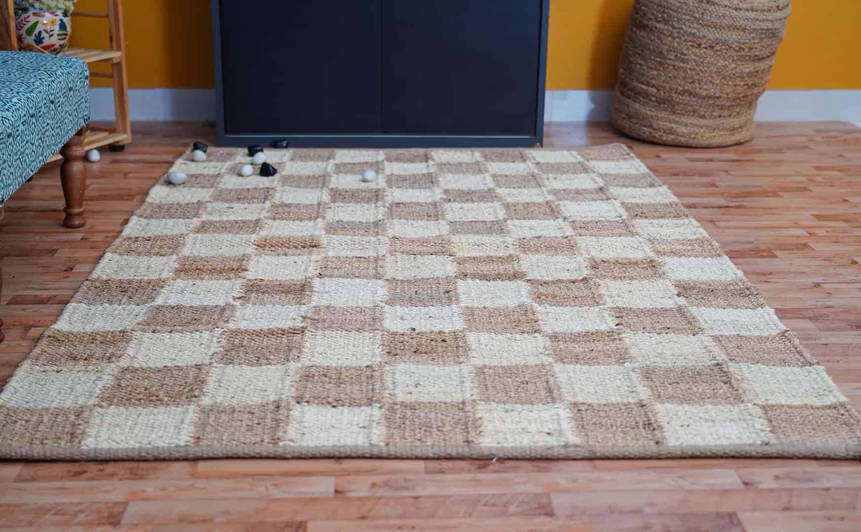 Handmade Hemp Jute Rug Large Large Vintage Hemp Jute Rug  - Image 4