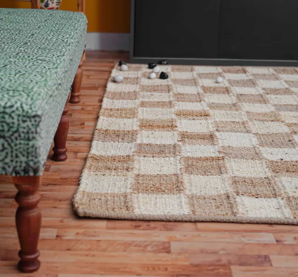 Handmade Hemp Jute Rug Large Large Vintage Hemp Jute Rug  - Image 5