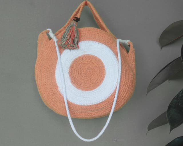 Orange and White Cotton Bags