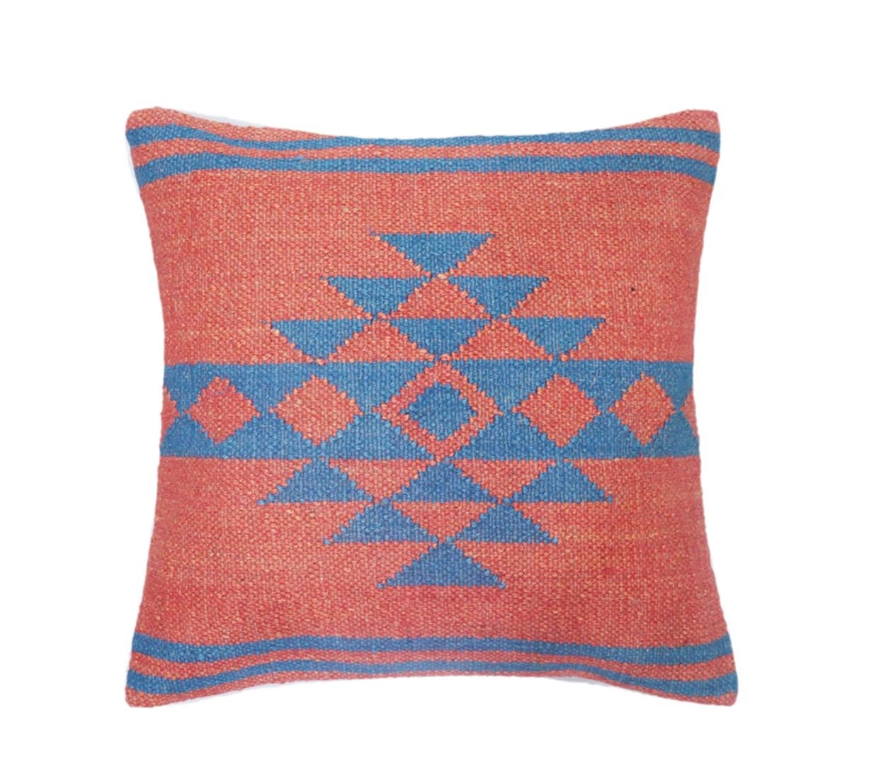 Set of 4 Vintage Kilim Wool Jute Pillow Covers
