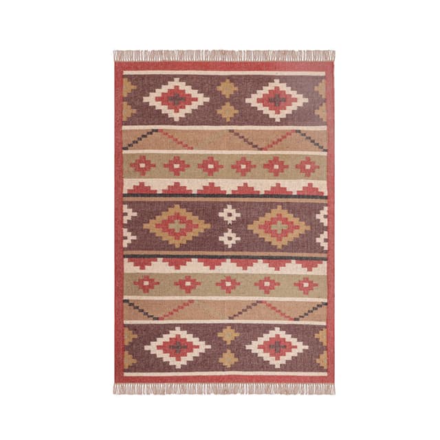 Wool Jute Multicolor Vintage Kilim Area Rugs