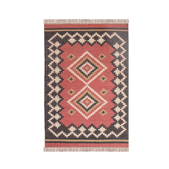 Colorful Kilim Dhurrie Area Rug Handmade Wool Jute Rug 