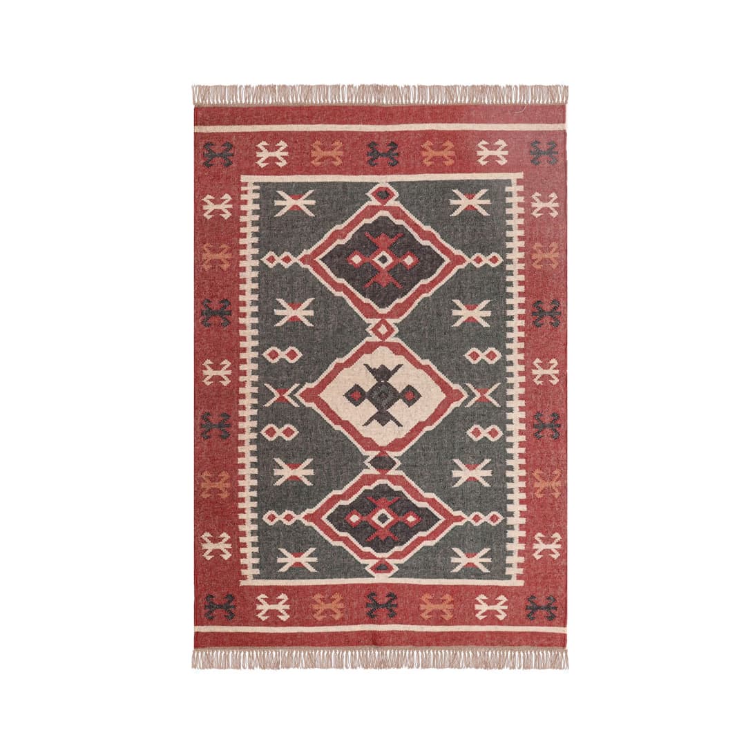 Eco Friendly Wool Jute Kilim Dhurrie Rug