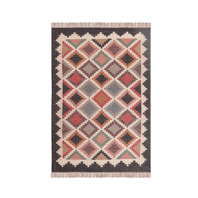 Reversible Handwoven Wool Jute Kilim Classic Staircase