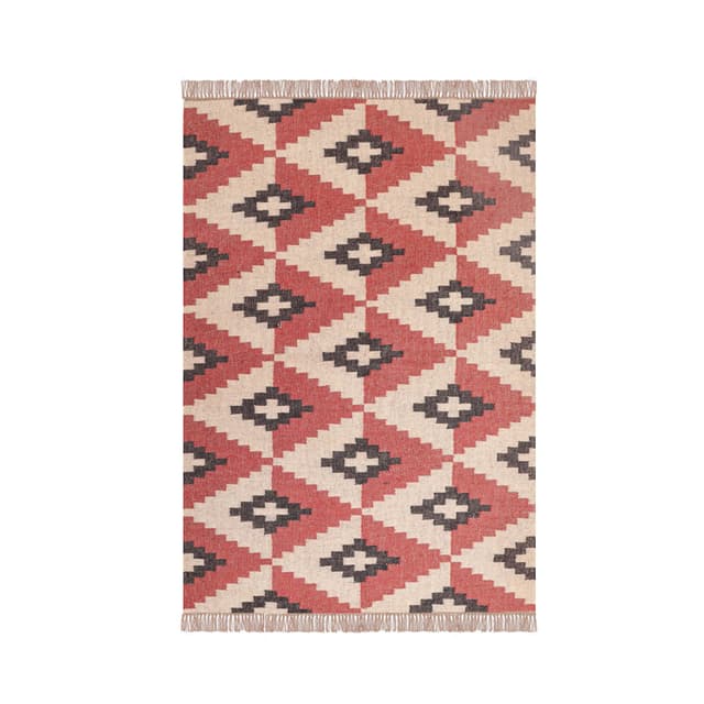 Reversible Handwoven Vintage Kilim Wool Jute Antique Rug