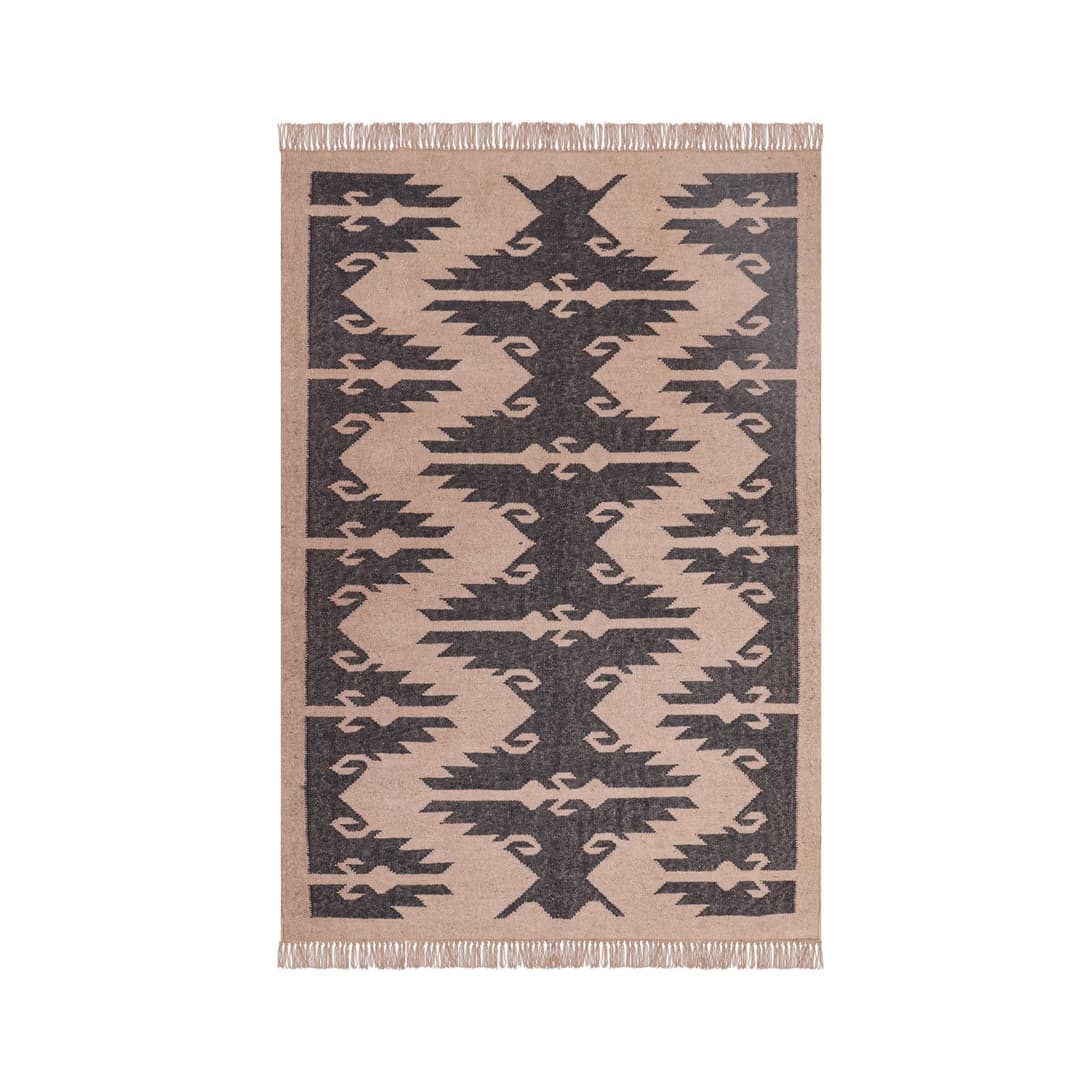 Stair Decor Vintage Kilim Wool Jute Rug