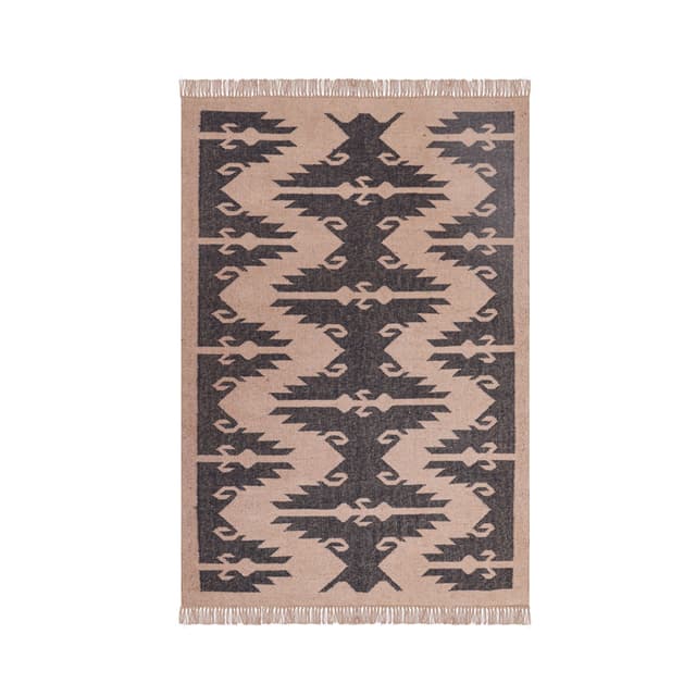 Stair Decor Vintage Kilim Wool Jute Rug