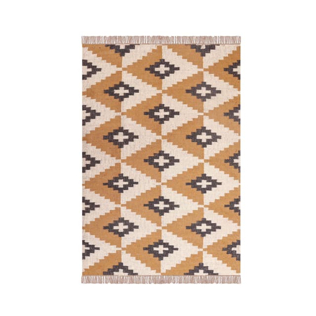 Handwoven Multicolor Wool Jute Kilim Area Rug