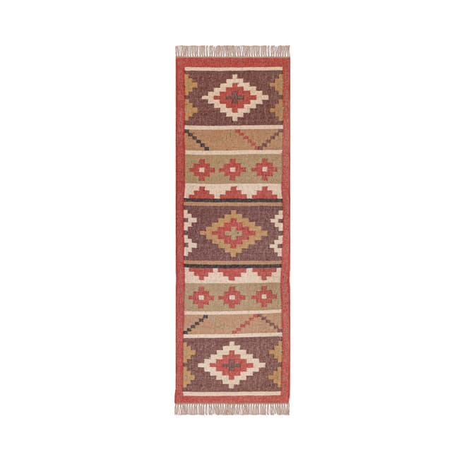 Wool Jute Kilim Runner Rug