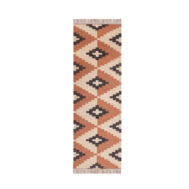 Bohemian Vintage Kilim Wool Jute Rug