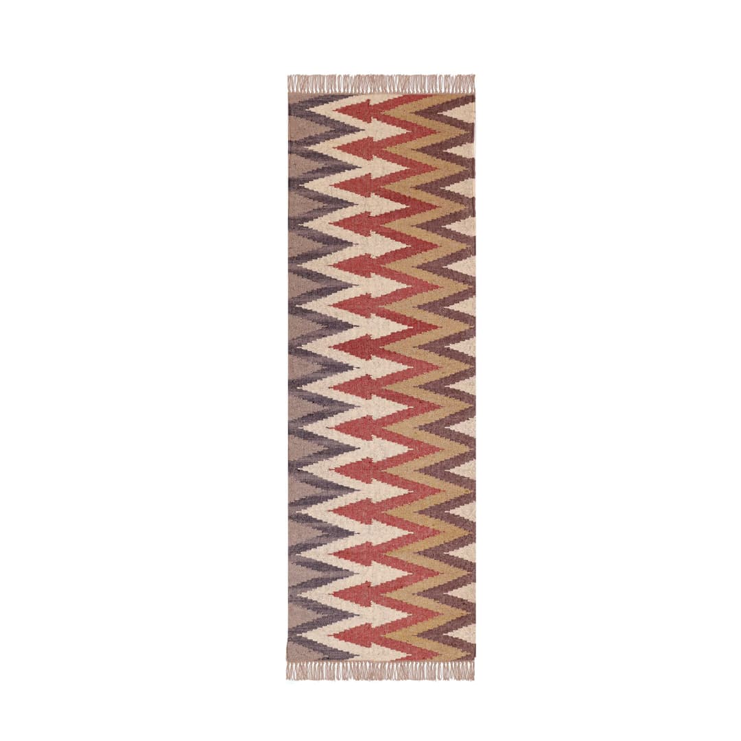Bohemian Eco Friendly Wool Jute Kilim Runner