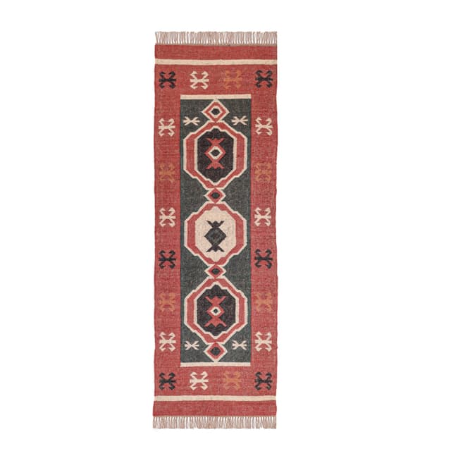 Eco Friendly Wool Jute Kilim Dhurrie Runner Rug