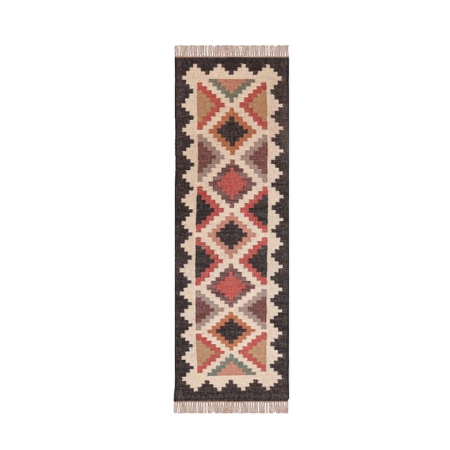 Indian Traditional Wool Jute Kilim Runner Rug