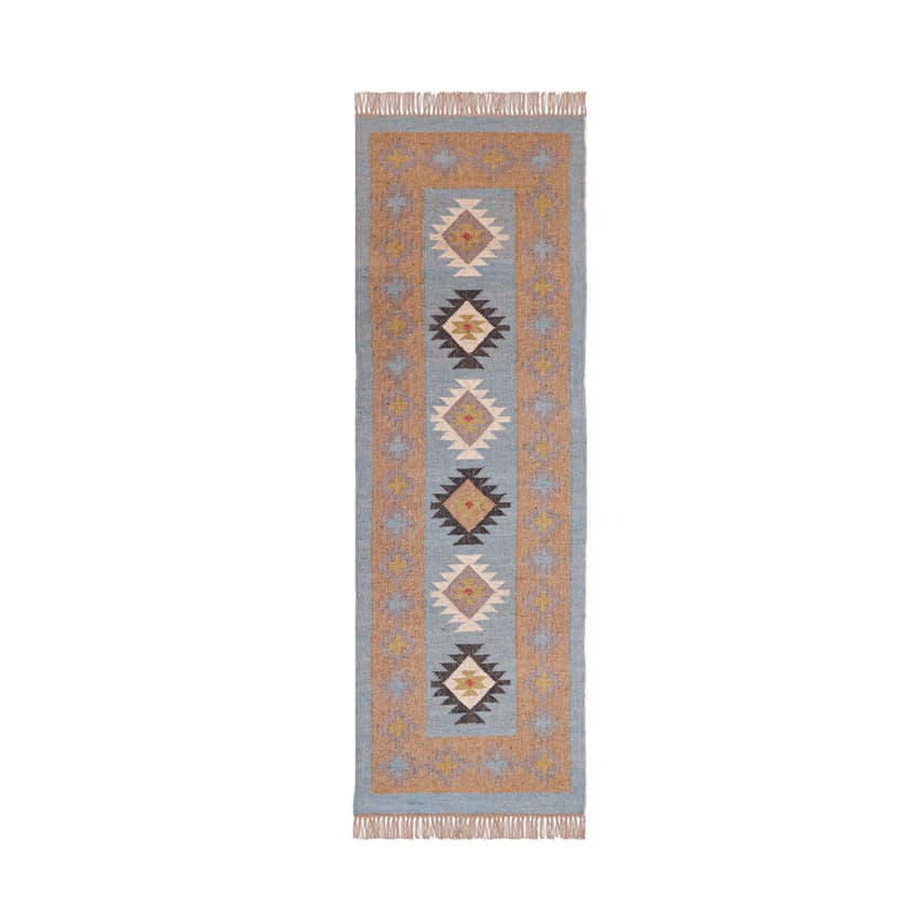 Traditional Hand Woven Indian Village Art Wool Jute Runner