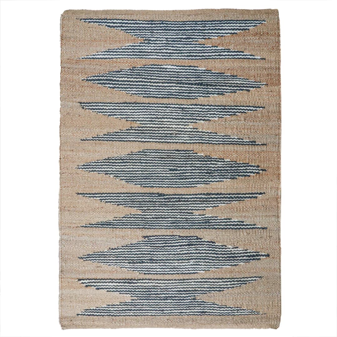 Indian Handwoven Multicolor Natural Jute Hemp Rug
