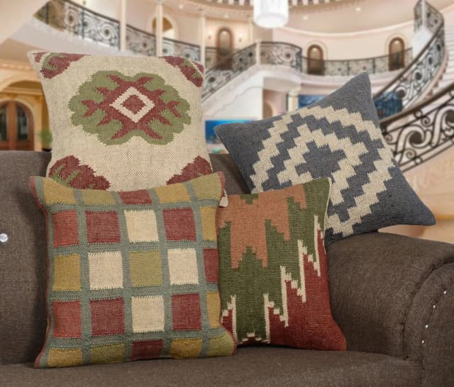 Home Decor Turkish Wool Jute Kilim Cushion Covers