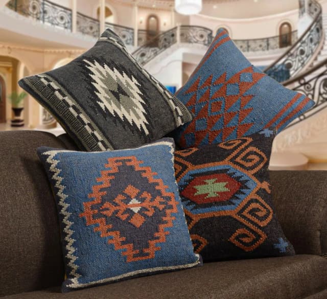Handmade 45x45cm 4 Set Wool Jute Cushion Covers