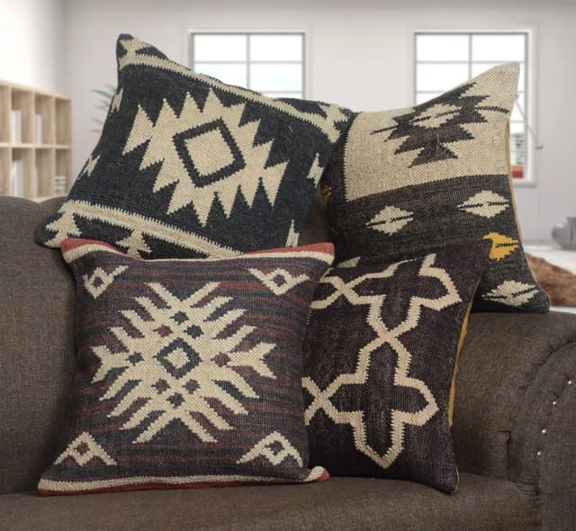45x45 cm Handmade Wool Jute Kilim Pillowcases
