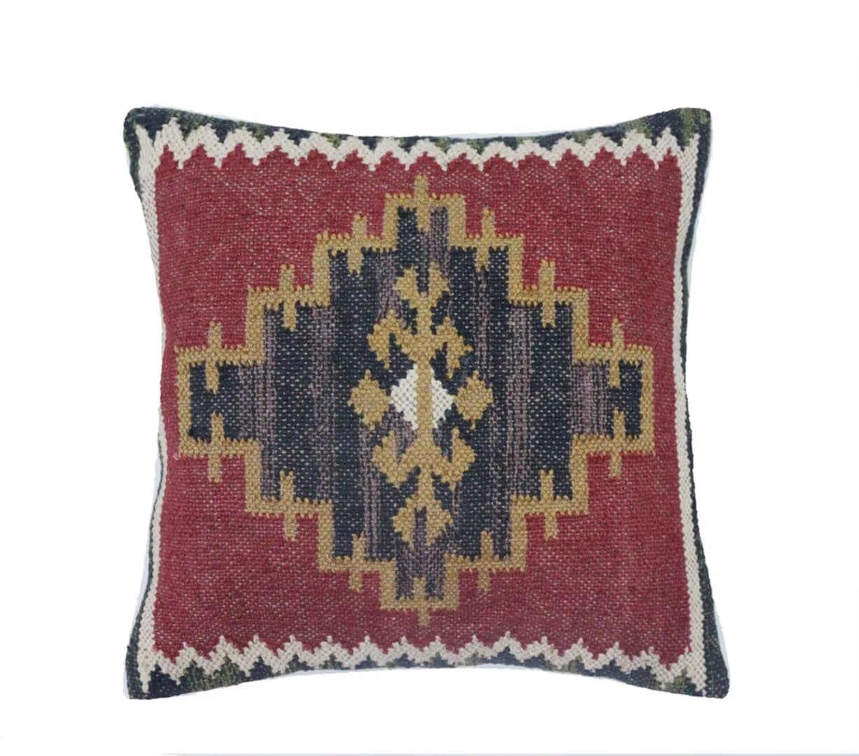 Set of 4 Indian Handmade Wool Jute Kilim Cushion Covers