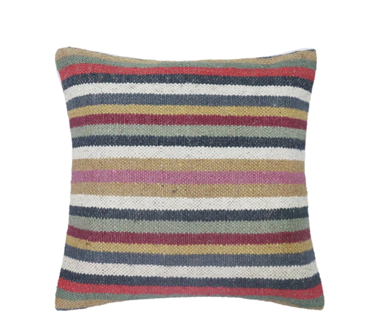 Handmade Vintage Kilim Wool Jute Cushion Cover