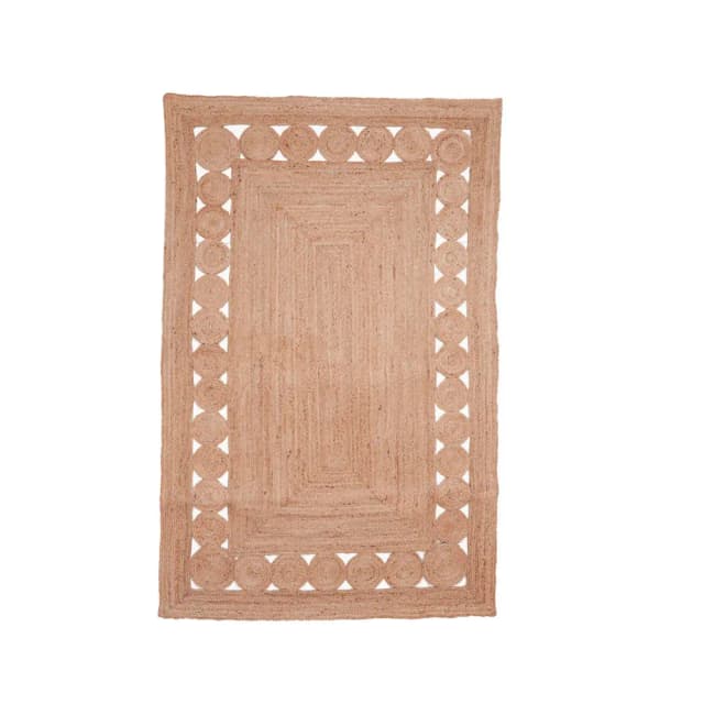 Hand Braided Scalloped Natural Jute Rug