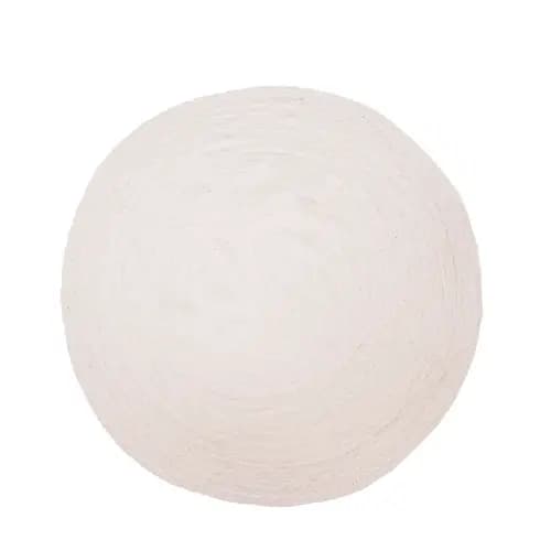 Indian Hand Braided White Round Jute Rug 