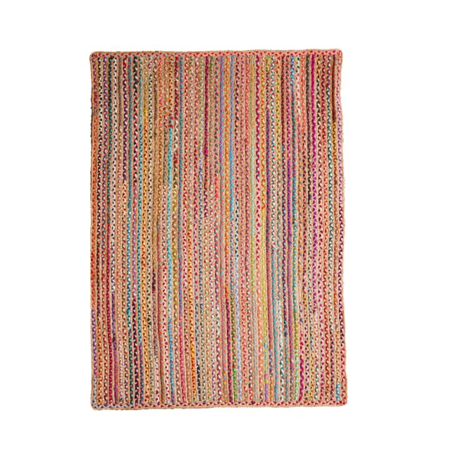 Home Decor Bohemian Colorful Jute and Cotton Rectangle and Square Rug