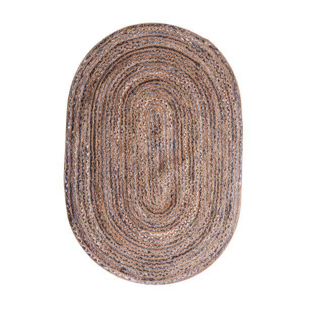 Custom Size Shape Natural Jute Cotton Rug