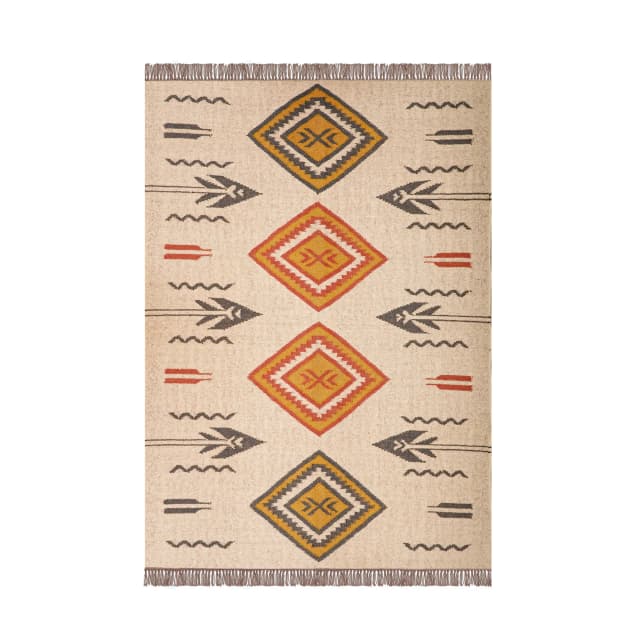 Traditional Multicolor Home Decor Bohemian Wool Jute Kilim Rug/Runner