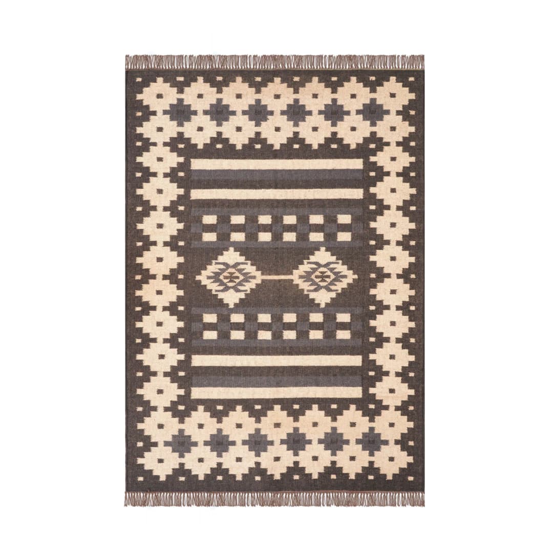 Rugs For Home Decor Vintage Black with Off White Design Wool Jute Rug Traditional Kilim Rug Indian Rug Oushak Rug Vintage Kilim Rugs