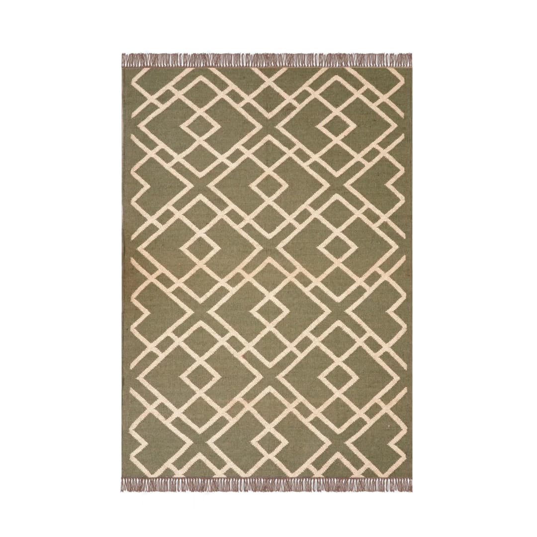 Green with Off White Design Wool Jute Traditional Kilim Rug Indian Rug Vintage Kilim Rugs Kilim Rug Vintage Rug Oushak Rug Vintage Large Area Rug 