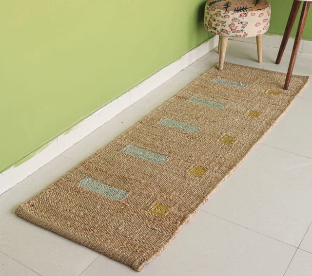 Custom Size Handwoven Large Area Multicolor Jute Hemp Stair Runner Rug