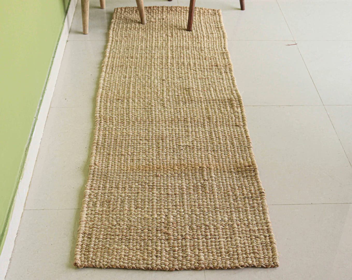 Beige Hemp Jute Rug Handwoven Jute Hemp Runner Rug for Living Room Decor Vintage Large Runner Dhurrie Rug 